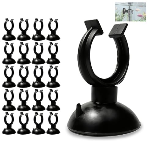 Nevoluxer Lot de 25 Ventouses pour Chauffage d'Aquarium, Supports de Ventouse et Clips de Fixation Noirs - Accessoires Aquarium, Ventouse Aquarium, Tuyau Aquarium