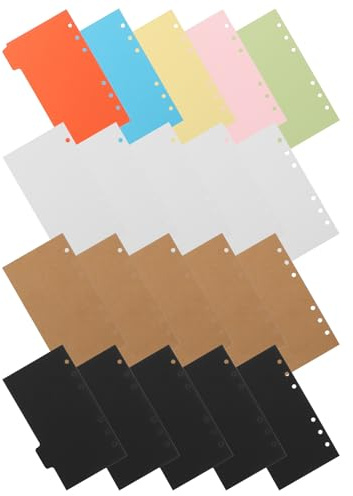 LOEFLIFA Intercalaires Classeur Professionnels 20 Feuilles Mobiles Perforées, Diviseurs Index en Papier Kraft et Carton pour Classement Rapide en Milieu Scolaire et Professionnel