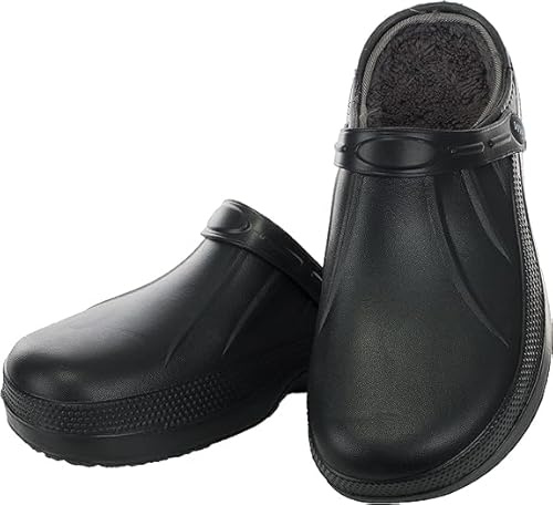 Brandsseller Sabots pour homme avec doublure - Chaussures de jardin, Noir , 42 EU Large