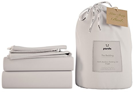 Panda London Bamboo Complete Bedding Set - Eco-Friendly, Hypoallergenic, Full Set for Comfort, UK Single, Pure White