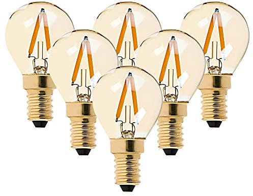 Century Light G40 LED Filament Mini Globe Ampoule 1 W – Ultra Blanc chaud 2200 K (Ambre Glow) – 10 W de remplacement équivalent – E14 Chandelier Bulbs- non Dimable -6 Lot