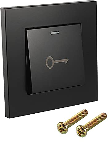 uxcell Push to Exit Button Switch Wall Mounted Resettable Square Black AC 250V 16A