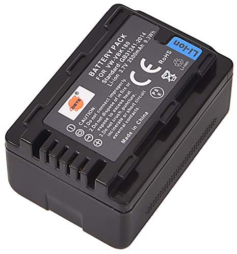 DSTE VW-VBK180 Rechargeable Li-ion Battery Compatible with Panasonic HC-V10, HC-V100, HC-V500, HC-V700, HDC-HS60, HDC-HS80, HDC-SD40, HDC-SD60, HDC-SD80, HDC-SD90