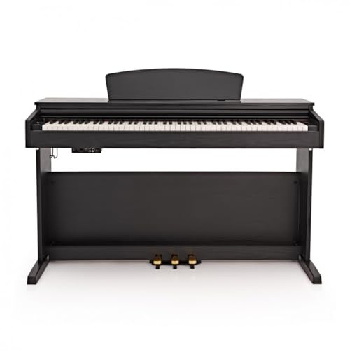 Gear4music digitalpiano med stativ 88 viktade tangenter Svart