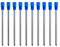 10 x austauschbare Kugelschreiberminen, 0,7 mm blaue Tinte, Rundspitze, glattes Schreiben, Kugelschreiber-Ersatzminen für Schule und Bürobedarf