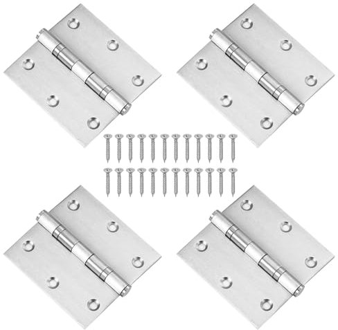 4 Stücke Edelstahl Scharniere, Klappbar Scharniere Türscharniere Scharniere Schwerlast für Auf Verschiedene Türen und Fenster von Innen- und Außenbereich 75mm x 75mm