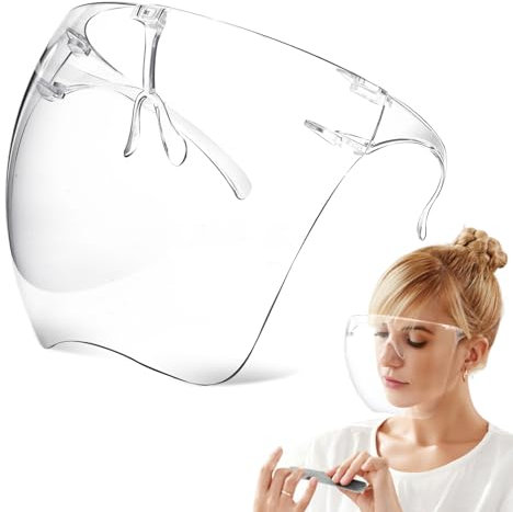 Saviland Protection du visage pour ponceuse à ongles : visière de protection salon de manucure professionnel extra transparent avec poudre anti-éclaboussures Boules de protection pour les yeux