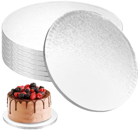 LDHHYH 6 Stück Cake Board 30cm Rund, Cakeboard 14mm Dick Rund Cakeboard, Tortenunterlage Pappe, Tortenunterlage Runds, Kuchenplatte Tortenunterlages für Transport Kuchen und Torten