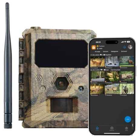 ICU CLOM EasyCam Outdoor Wildkamera – 50° Erfassungswinkel, 16GB SD-Karte, 4G/LTE Verbindung, Bewegungsmelder & App-Steuerung für Jagd & Überwachung