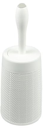 Addis Juego de escobilla de Inodoro de plástico Redondo de arpillera sintética con Sistema Interno de inyección de detergente, Color Blanco Limpio, Talla única