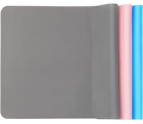BHHTBB Bastelunterlage Kinder 30x40 cm Silikon Malunterlage Silikonmatte Basteln Bastelmatte Silikon Rollbar, Knetunterlage Kinder Abwaschbar für Epoxidharz Malen Tischset Handwerk DIY