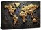 Goldene Weltkarte Bild 120x80 cm – Edler 3D-Kunstdruck auf Leinwand | Moderne Kunst für Wohnzimmer & Büro | Premium Qualität – Art.-Nr. 5047