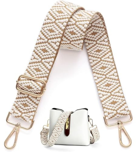 BUKYCAT Verstellbarer Taschengurte Breit, 3.8cm Schultergurt für Tasche, Verstellbarer Schultergurt mit Karabiner Gold, 75-145 cm Tragegurt Tasche für Damen Schulterriemen, Handtasche (A)