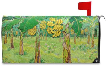 Yoogain Buzón decorativo con diseño de árboles de plátano, color verde, magnéticos, para el Día de los Caídos, fundas únicas para buzón, de Halloween, tamaño estándar