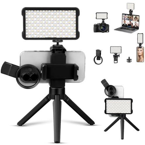 Kit luce tatuaggio con 180 LED e lente filtro polarizzato CPL da 52 mm, attrezzatura e forniture per tatuaggi, lampada per tatuaggi rimuove i riflessi per selfie fotografia alimentare registrazione