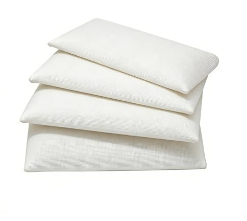CAIEJSAEN 4 stycken 40 x 20 cm, väggdyna, självhäftande väggkudde med fäste, väggkudde, huvudgavel, stoppningsplatta, självhäftande för sänghuvuddel, barnrum, sovrum, mjuk fyllning (vit)