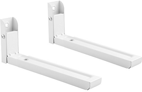 RICOO Mikrowellenhalterung Anschluss Sets für Mikrowellen Wand Halter Wandhalterung Unterbau WM0106 Halterung Mikrowellenregal Stand Regal für Küche, 2 Stück (Paar) Weiß