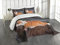 ABAKUHAUS Englische Bulldogge Tagesdecke Set, Resting Welpen, Set mit Kissenbezügen Waschbar, für Einzelbetten 170 x 220 cm, Kamel Braun