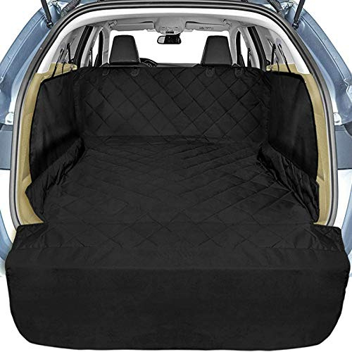 Veckle SUV Cargo Liner for Dogs with Side Flaps, Large (54 x 93) Water Resistant Trunk Cover, Non-Slip Pet Area Protector with Bumper Flap, Universal Fit for SUVs Sedans Vans, Black