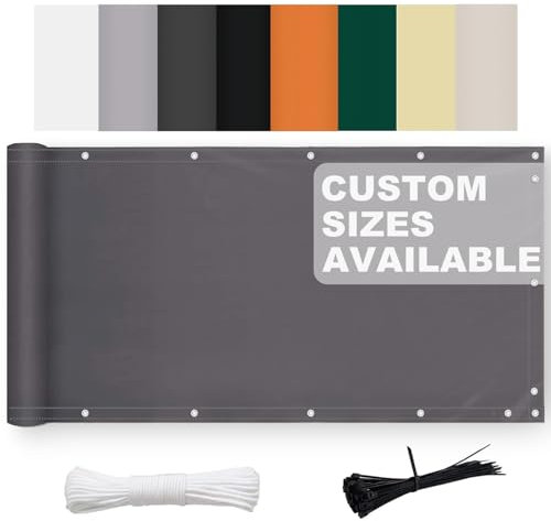 Balkon Sichtschutz Wetterfest 60x300cm, Balkonumrandung UV-Schutz, Zaunblende Blickdicht, für Balkongeländer,Terrasse & Garten, Anthrazit