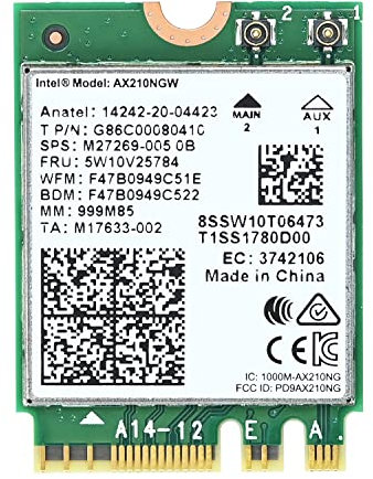 Podazz AX210NGW WiFi Card, Wi-Fi 6E Wireless Card Expand to 6GHz MU-MIMO Tri-Band Bluetooth 5.2 for Laptop, Supports Bluetooth 5.2 | MU-MIMO | Windows 10/11(64bit) Linux, M.2/NGFF