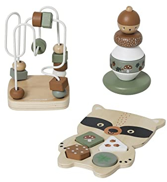 VERTBAUDET Coffret 3 Jeux d'éveil Green Forest en Bois Green Forest TU
