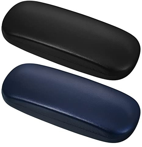 Firtink Brillenetui, 2 Stücke Hardcase Brillenetui PU Leder Brillenetu für Männer und Frauen für Sonnenbrille Lesebrille Sportbrille