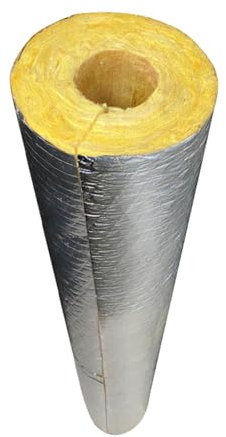 Aislamiento De Tuberías, Aislante del Tubo de Semisplit, Papel de Aluminio Coquilla Aislante, Lana de Roca Aluminio Aislamiento Acustico Ignifuga(34X50mm(1.3x1.9in))