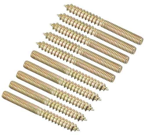 TOP-VIGOR 30Pcs Hanger Bolts, M4x40mm Double Headed Bolts Self Tapping Screw, Double Ended Dowel Screws, Screw Dowels Hanger, Threaded Lag Wood Screws and Machine Bolts for Wood Joint Furniture