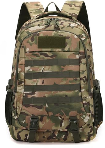 Lawaia 45L Tactical Military Backpack Hiking Rucksack Survival Army Bags Large Rucking Outdoor Sports Packs Molle Gym Backpacks for Men Fishing Camping Motorcycle Traveling Mountaining-Cp Camo