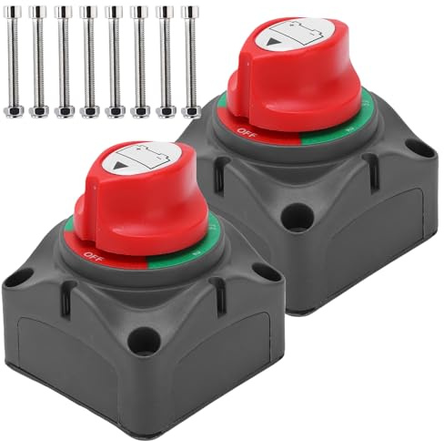 Coupe Circuit Batteriez,2 Pièces 12V 24 48V Interrupteur Isolateur De Batterie,Interrupteur D'isolateur De Batterie,Isolateur Interrupteur De Batterie Pour Voitures,Camping-Cars,Camions,Bateaux,Yachts