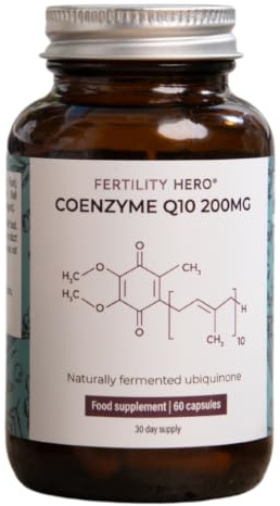 Fertility Hero CoQ10 200mg | Naturally Fermented Ubiquinone | Egg Quality & Sperm Health | Mitochondrial Support | 60 Capsules | 30-Day Supply