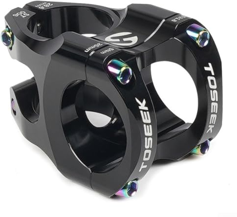 Girftong Attacco manubrio per bicicletta in lega di alluminio CNC, lunghezza 35 mm, barra da 31,8 mm, forcella da 28,6 mm, per MTB Road DH AM per biciclette Endurro, leggero lucidato a specchio