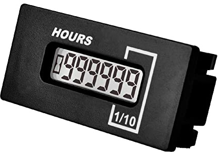 HonorMeet Digital LCD-timräknare,Volt.AC 85V till 250V,DC 60V till 150V, timmar som räknas för underhåll, Fungerar på gräsklippare Loggklyver Klubbbil Go-Kart utombordare Elbil. (Normal)