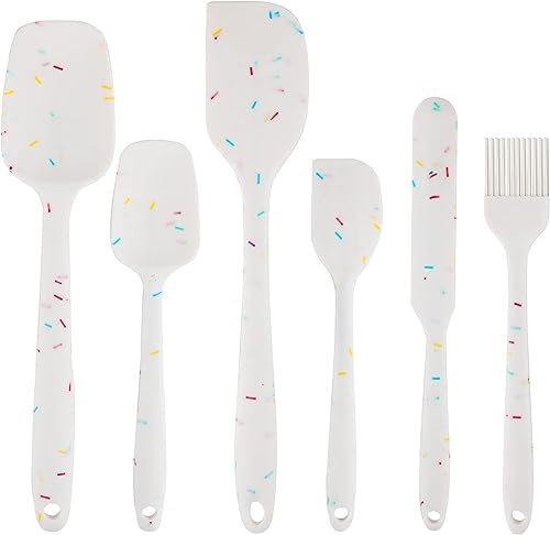 Spatole Pasticceria Silicone per Cucina e Impasti, Utensili da Cucina Antigraffio con Anima in Acciaio inossidabile, Set Utensili Cucina Resistenti al Calore 230℃ - 6 Pezzi