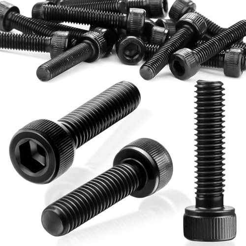 SWTYExt M3x16 mm Tornillo Hexagonal Interior 60 Piezas Tornillos Cilíndricos Rosca Completa Tornillos M3 DIN 912 de Acero Tornillo de Negro Clásico Tornillo M3 para Elementos de Fijación