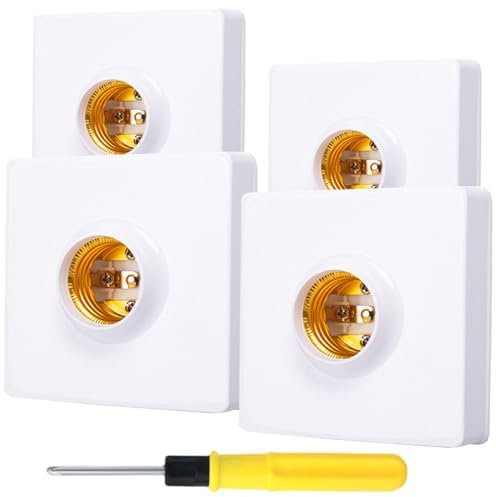 Acmerota Portalampada a vite E27 110-250V 6A Base portalampada E27 Portalampada a muro E27 ultrasottile da 2,2 cm Vite Edison Portalampada E27 per plafoniera