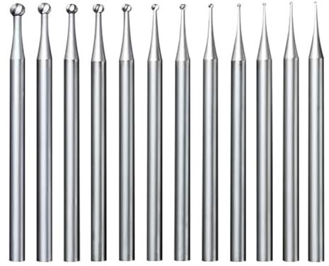 Gokoti 12Pcs Round Shape Ball Burr Set - 3/32Inch Shank Jewelry Making Burs Round Ball Shape Engraving Bits