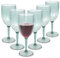 Spetebo Mehrweg Camping Weinglas 350 ml transparent grün - 6er Set - Kunststoff Weinkelch wiederverwendbar - Trinkbecher für Rotwein Weißwein Stielglas Plastik Wein Glas