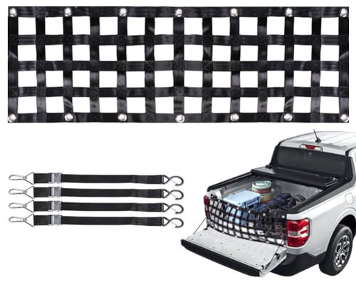 heninhill Gepäcknetz für Pickup LKW, Ladeflächennetz Heckklappe Frachtnetz zur Ladungssicherung für Pickup LKW Anhänger (213x50cm)