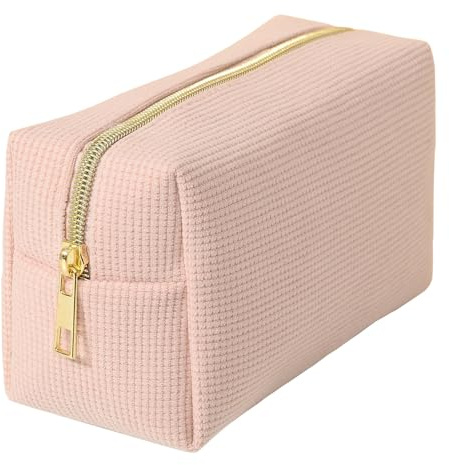FIYUK Makeup Bag Cosmetic Travel Bag Pouch Portable Storage Toiletry Bag for Women, L-Pink