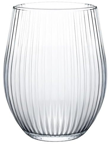 KONZEPT Lot de 8 verres striés de 500 ml, verres à eau, passent au lave-vaisselle