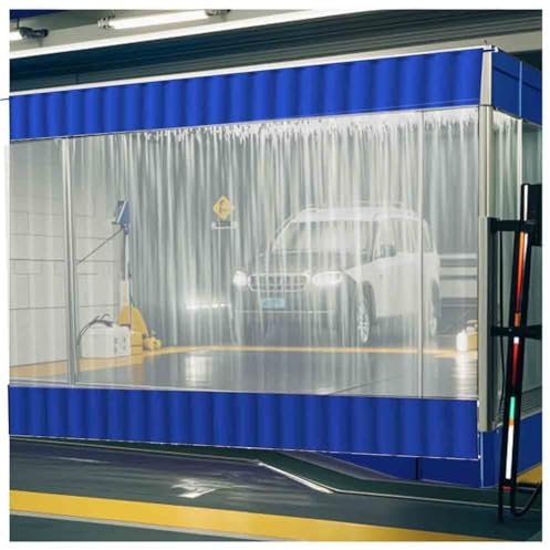 zklaseot Garage Divider Curtains Door Curtain, Door Curtain For Car Wash, Clear Industrial Wash Bay Curtains, For Patio, Porch, Wash Car, Depot(1.2x5m)
