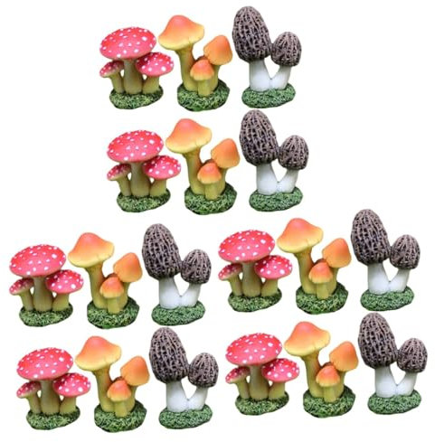 Sosoport 3 Ensembles Champignon Simulé Affiche Aux Champignons Café Aux Champignons Pot Décoration pour Decoration Fete Décor De Champignons Décor De Mini Champignons 6 Pièces * 3