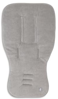 Jollein Sitzauflage Buggy Sommer Frottee/Baumwolle – Universal Buggy Einlage auch für Kinderwagen – Reversibel, Weich und Saugfähig – Grau (Storm Grey) – 80×46 cm