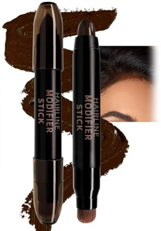 Root Cover Up Stick,Double Head Root Touch Up,Hairline Pen Instant Grey Hair Coverage,Hair Loss Concealer for Thin Hairlines, Beard & Eyebrows,Long Lasting Quick Color for Men & Women(Dark brown)