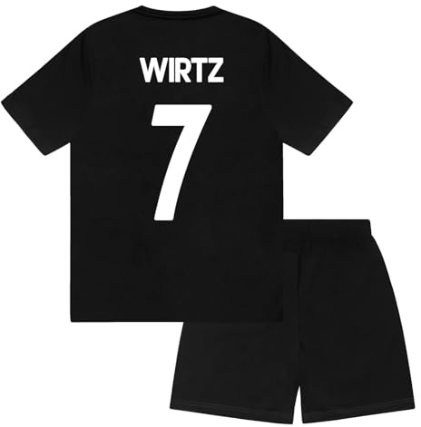 Liverpool FC Boys Wirtz 7 Sublimation Short Pyjamas Black 12-13 Years