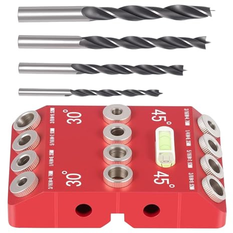 Guía De Perforación Angular Para Carpintería - Bloque modelo de perforación de 30, 45, 90 grados | Plantilla de alineación de precisión para herramienta eléctrica para proyectos de carpintería