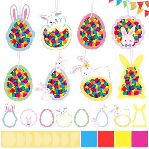 SUBRINGE Loisirs Créatifs, Bricolages de Printemps en Forme de Lapin, Décoration de Printemps Créatives à DIY, Bricolage Paques Enfant pour Maison, Classe, Fêtes, Cadeaux, Idées de Décoration