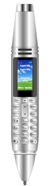 QUXVUIS Mini Cellulare Smart Device Forniture digitali Schermo minuscolo Penna di Registrazione di pregevole fattura Dispositivi Chiamata Telefoni cellulari, Argento